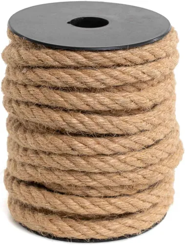 Vista 2 de Simple Elements - Cuerda básica de yute de 164 pies, rollo de cuerda de 0.118 in (0.12 pulgadas) de grosor para manualidades, resistente, cuerda