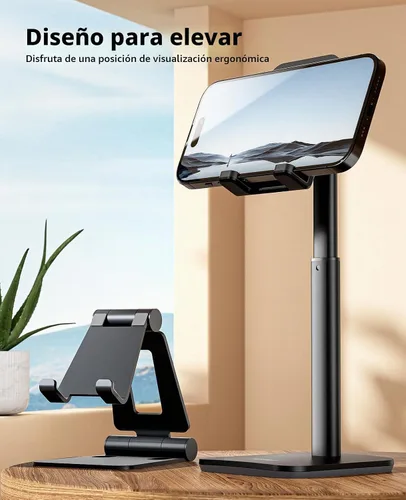 Vista 3 de Nulaxy - Soporte de teléfono ajustable de ángulo de altura para escritorio 6.3-9 pulgadas de altura, base de metal pesada, almohadillas
