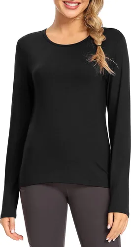 Vista 2 de Bestisun Camisetas de manga larga para entrenamiento, sin espalda, ropa deportiva para mujer