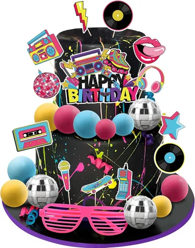 Vista 26 de Juego de 26 decoraciones de pastel de béisbol con mini bolas, jugador, gorras, guantes, murciélagos, adornos de pastel de cumpleaños de béisbol
