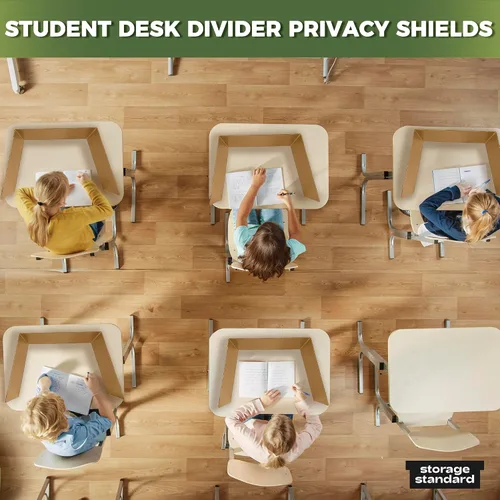 Vista 8 de Paquete de 22 separadores de escritorio para estudiantes, divisor de plástico duradero e impermeable, carpetas de aula, suministros para profesores