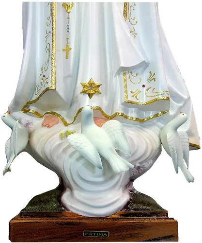 Vista 8 de Estatua de Nuestra Señora de Fátima de 40'' fabricada en Portugal #1039 Blanco