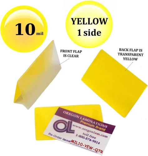 Vista 2 de Heat Activated Color Laminating Pouches Military Card 10 Mil 2 Sides 2-5/8” x 3-7/8” (67mm x 98mm x 250um 2 Sides) [pk of 25] for up Thru 2-3/8” x