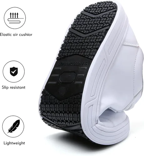 Vista 2 de Zapatos de trabajo antideslizantes para hombre y mujer, zapatos de enfermería antideslizantes para servicio de alimentos