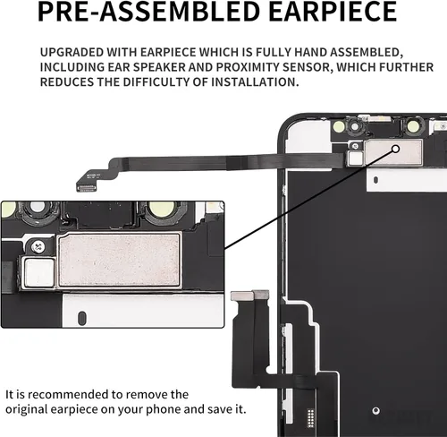 Vista 3 de para iPhone XR Reemplazo de pantalla de 6.1 pulgadas con altavoz de oído Kit de sensor de proximidad de montaje completo Pantalla LCD 3D Touch