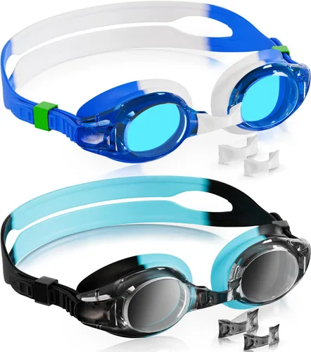 Vista 13 de Aegend - Paquete de 2 gafas para niños, gafas de natación para niños de 4 a 16 años, niños y niñas jóvenes, gafas de piscina antivaho, impermeables