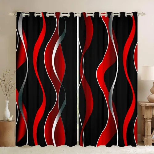 Vista 27 de Feelyou Cortinas de videojuegos negro y gris para niños, dormitorio, música, audífonos, notas, cortinas de ventana, para niños, adolescentes
