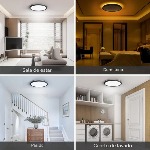 Vista 2 de Matane Lámpara de Techo LED Empotrada de 12 Pulgadas con Luz Nocturna, 24W 2400LM 3000K/4000K/5000K Seleccionable, Luces de Techo Regulables