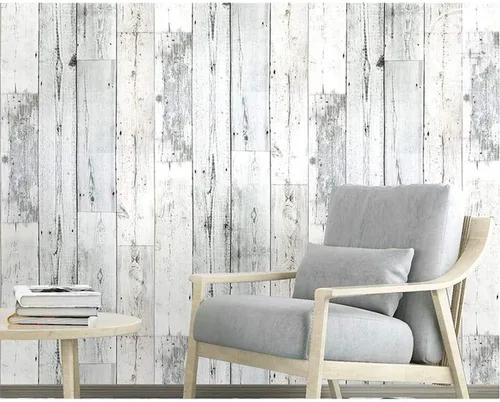 Vista 4 de PoetryHome Autoadhesivo decorativo Shiplap papel de pared de madera revestimiento revestimiento de cocina cocina muebles muebles etiqueta 17.7 x 117