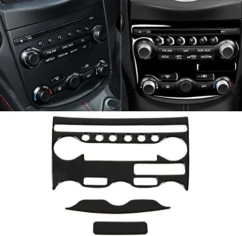 Vista 5 de Panel de control de interruptor de CA, marco de panel de aire acondicionado de consola central compatible con 370Z Z34 2009 para presentar coche LHD