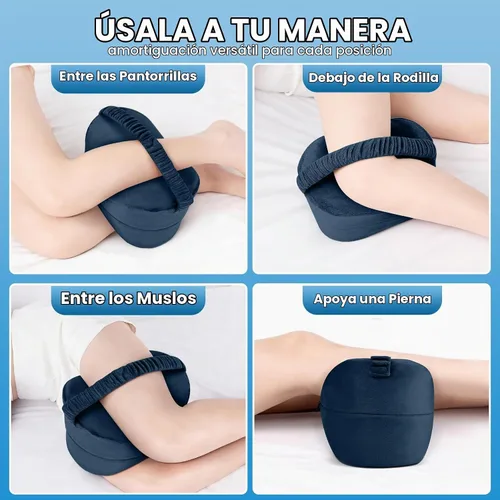 Vista 5 de Almohada de rodilla para personas que duermen de lado con correa, almohada de espuma viscoelástica de apoyo para las piernas para dormir de lado