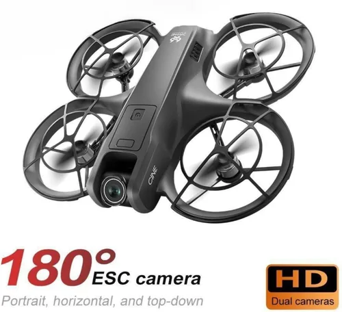 Vista 4 de Hobby Mini Drone con pantalla de visualización, cámaras duales, protector de hélice de 360°, posicionamiento de flujo óptico, motor sin escobillas