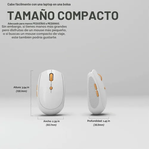 Vista 7 de Ratón inalámbrico silencioso para trabajo y estudio, Bluetooth de modo dual + receptor USB de 2.4G, recargable, cómodo para largas horas, compatible