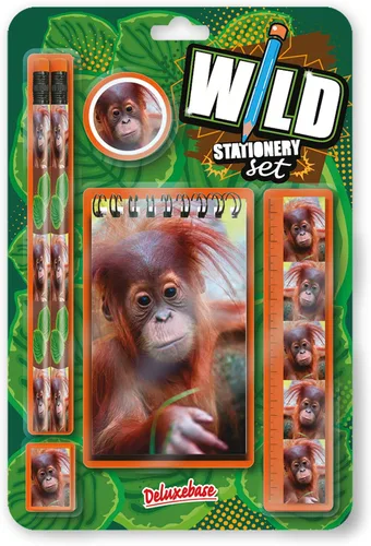 Vista 26 de Deluxebase Wild Stationery Set - Mariposa de animales de papelería con 2 lápices, borrador, sacapuntas, regla y lindo cuaderno. Suministros