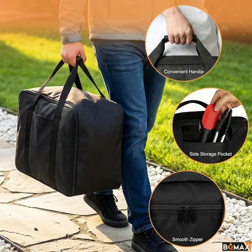 Vista 4 de BQMAX Bolsa de transporte y cubierta de parrilla de repuesto para Blackstone 5510 de 22" de mesa con capucha/tapa, cubierta de parrilla impermeable
