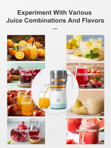 Vista 4 de Exprimidor eléctrico de cítricos, exprimidor de naranja completamente automático para naranja, limón, pomelo, exprimidor de cítricos con cepillo