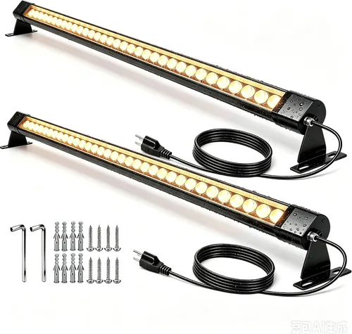 Vista 12 de Luz de pared RGB para exteriores, enchufable, 120 V, 4 pies, IP67, control remoto RF, 1 paquete