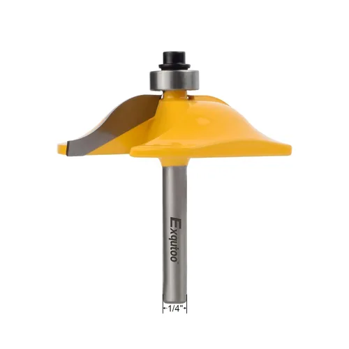 Vista 8 de Exqutoo 1 pieza Broca de enrutador de 1/2" de vástago y 2-1/2" de diámetro para puertas de armario estilo cimacio, herramientas de carpintería