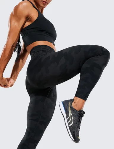 Vista 4 de CRZ YOGA - Leggings de compresión Hugged Feeling para mujer, de 25 pulgadas, leggings de entrenamiento de cintura alta gruesa con control de abdomen
