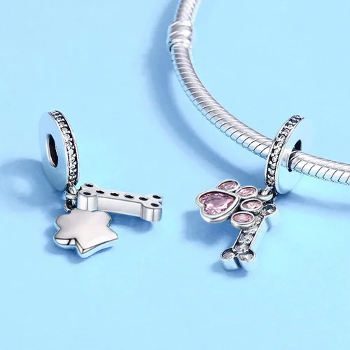 Vista 4 de Annmors Dijes familiares de joyería para mujer, plata de ley 925, colgante con circonita cúbica, cuentas de joyería para niñas, regalos de bricolaje