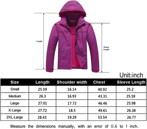 Vista 5 de Chubasquero impermeable para mujer con capucha ligero cortavientos para senderismo
