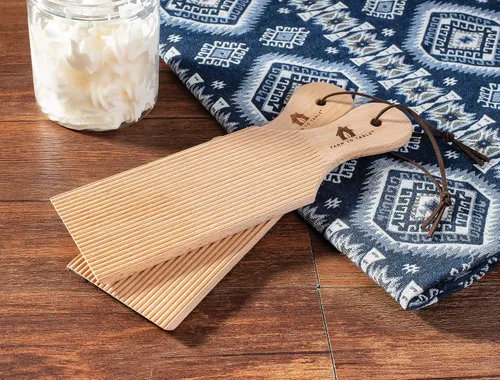 Vista 5 de Farm to Table Paletas de mantequilla de madera natural, juego de 2, madera de haya