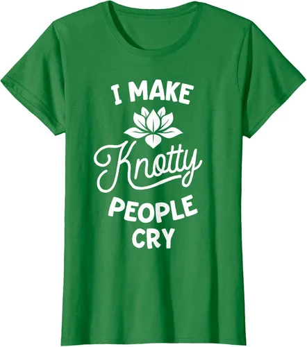 Vista 40 de Camiseta divertida de terapia de masaje I Make Knotty People Cry, Negro, S