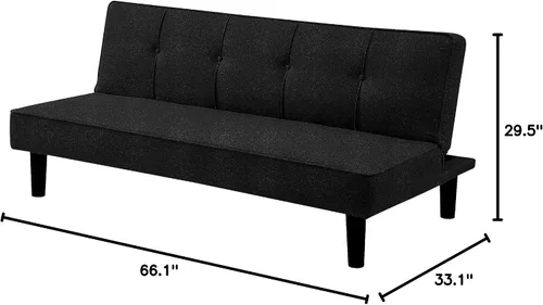 Vista 3 de Serta Futon - Sofá cama individual, más pequeño, negro