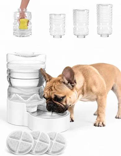 Vista 11 de Heouvo Dispensador de agua para gatos con gravedad de 1.3 galones