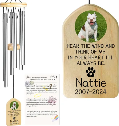 Vista 11 de Jocidea - Campanillas de viento personalizadas para gatos en memoria de gato, regalo por pérdida de gato, regalo de condolencia de mascota, regalo