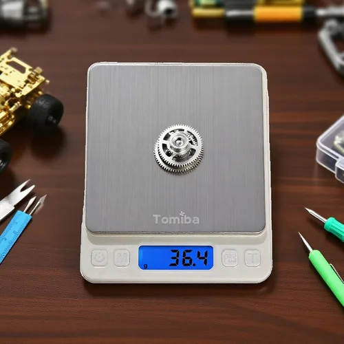 Vista 8 de Báscula de bolsillo táctil digital de 105.82 oz, resolución de 0.01 oz, 2 pilas AAA incluidas