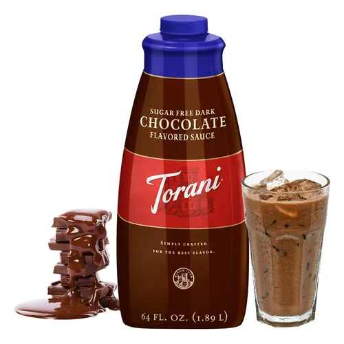 Vista 3 de Salsa de chocolate oscuro sin azúcar, 64 onzas.
