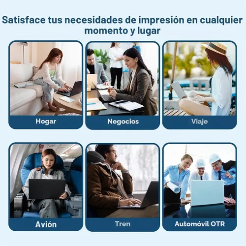 Vista 7 de HPRT Impresora térmica portátil de viaje sin tinta y 10 hojas negro mate