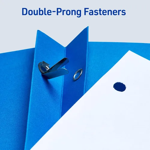 Vista 4 de Avery Two Pocket Folders with 3 Prong Fasteners, Holds 70 Sheets, 25 Blue Folders (47976) (Pack of 5)