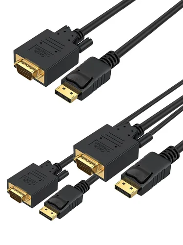 Vista 9 de CableCreation Cable Displayport a VGA de 6 pies, DisplayPort a adaptador VGA 1080P Chapado en oro 1080P @60Hz, cable DP macho estándar a VGA