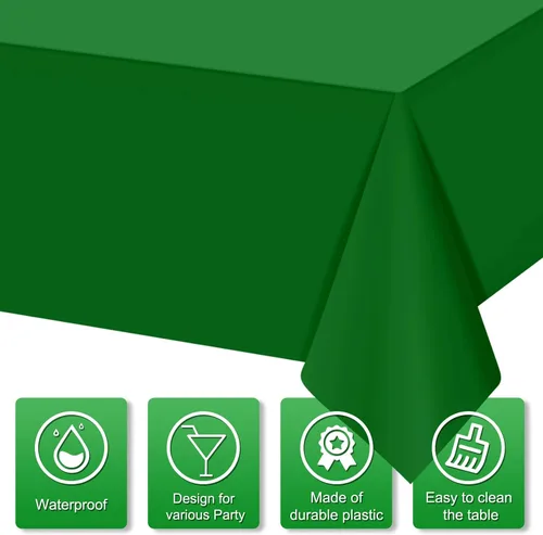 Vista 3 de MASHAN Paquete de 6 Manteles de Navidad a Granel, Manteles Desechables Rojos Blancos Verdes, Cubiertas de Mesa Rectangulares Temática de Italia