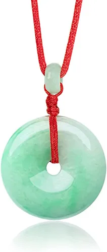 Vista 19 de Dahlia Collar eterno de jade en forma de círculo, jadeíta de grado A certificada de Birmania auténtica para la paz