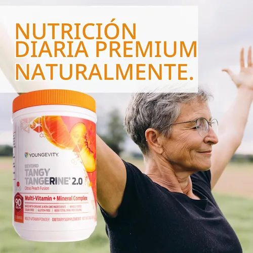 Vista 3 de Youngevity Beyond Tangy Tangerine 2.0 Citrus Peach Multivitamin, paquete de 2