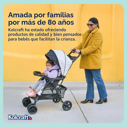 Vista 8 de Kolcraft Nube Plus Asiento ligero carriola con sistema de seguridad de 5 y multi-positon reclinable, Slate