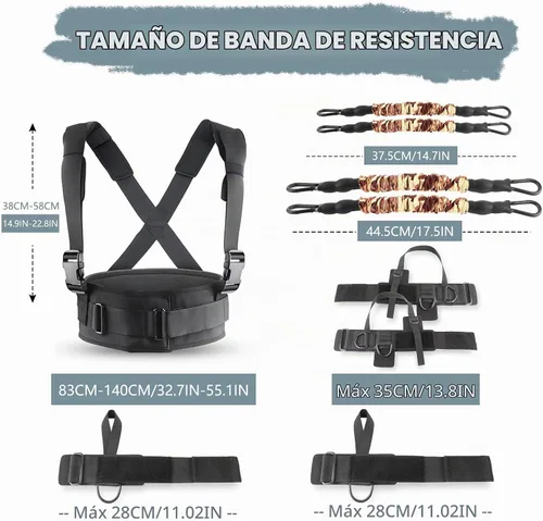 Vista 2 de Bandas de resistencia de fuerza y agilidad de velocidad 240 libras