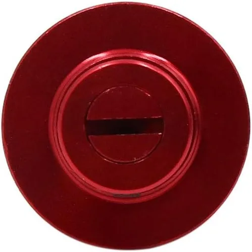 Vista 3 de uxcell Casquillo decorativo rojo universal de la cubierta de la cabeza del bloqueo de llave de la aleación de aluminio