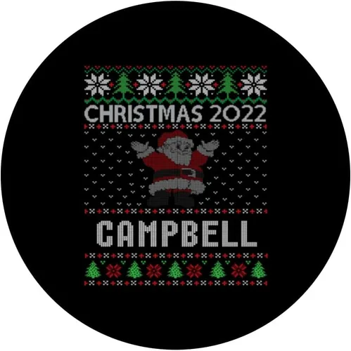 Vista 3 de Funny Matching Ugly Christmas Personalized Name Campbell PopSockets Swappable PopGrip