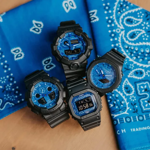 Vista 3 de G-Shock GA2100 Series Blue Paisley Negro - Digital