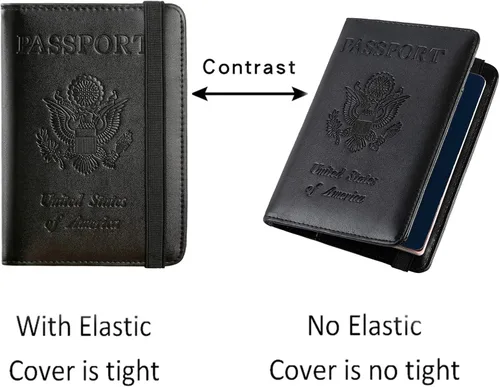 Vista 7 de Funda para pasaporte con bloqueo RFID de piel organizador de documentos de viaje
