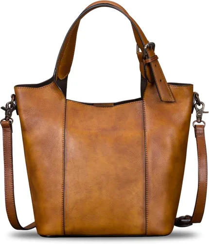 Vista 8 de Bolso de cuero genuino para mujer, bolso de hombro hecho a mano, bolso de mano de piel de vaca, bolso cruzado con asa superior