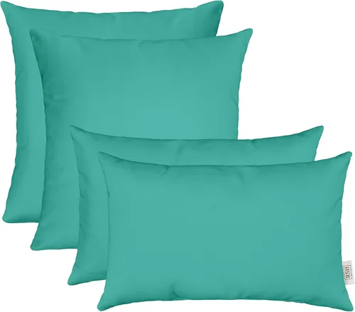 Vista 8 de RSH DECOR: Sunbrella Juego de 4 almohadas lumbares y cuadradas 20 x 12 pulgadas y 17 x 17 pulgadas Tela resistente al agua y a la decoloración