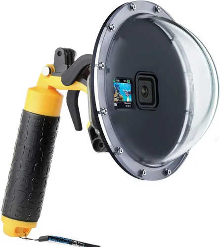 Vista 12 de SOONSUN Puerto domo para GoPro Hero 8 Negro, lente de domo subacuático de 147 pies con carcasa impermeable, agarre de mano flotante, gatillo