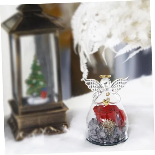 Vista 9 de Cúpula de cristal, 4 unidades, cubierta de cristal de ángel, decoración de Navidad, mini jarrones para flores, cupcakes, cloche, pantalla
