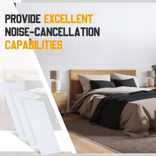Vista 7 de Woanger Paquete de 5 paneles acústicos grandes, 47 x 24 pulgadas, amortiguadores de sonido, autoadhesivos, absorbentes de ruido, paneles acústicos
