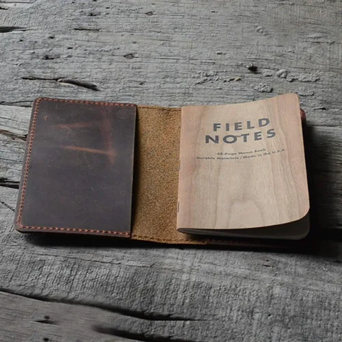 Vista 3 de JJNUSA Funda para diario de cuero genuino vintage hecha a mano para diario de 3.5 x 5.5 pulgadas, notas de campo, Moleskine Cahier, cuadernos